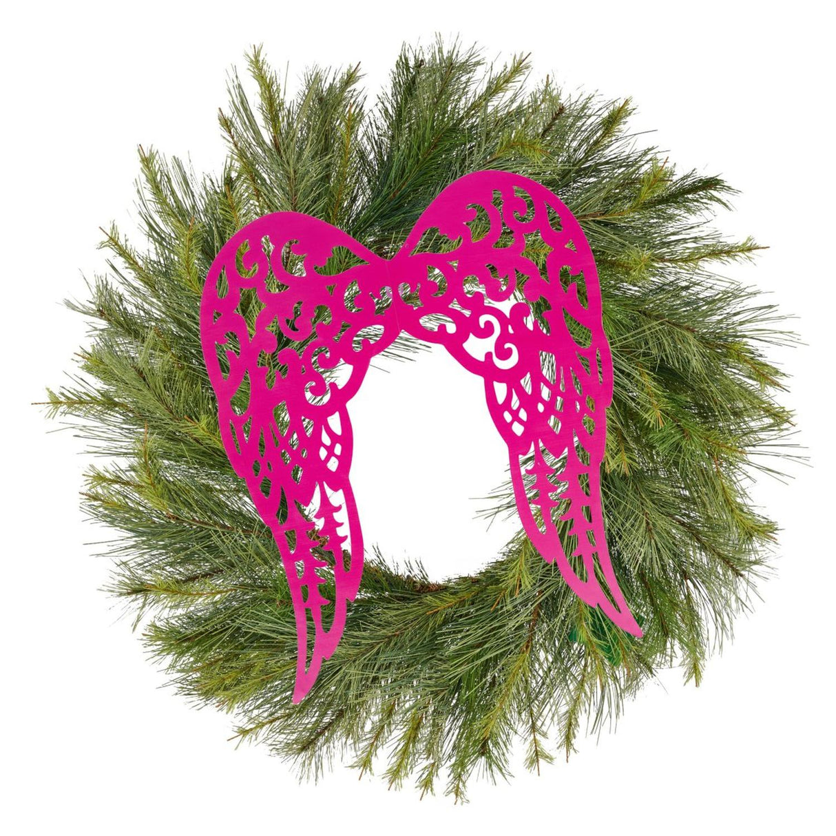 24" Metal Filigree Angel Wings: Hot Pink