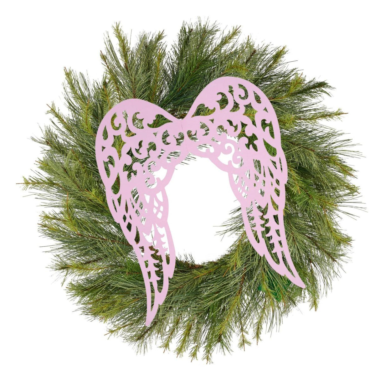 24" Metal Filigree Angel Wings: Light Pink