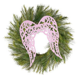 24" Metal Filigree Angel Wings: Light Pink