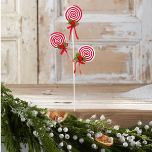 24" Red White Lollipop Bundle Spray