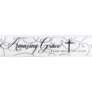 2.5" Amazing Grace Ribbon: White & Black (10 Yards)