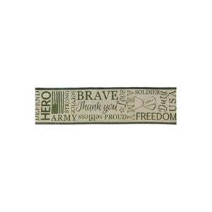2.5" Army Ribbon: Army Green & Natural (10 Yards)