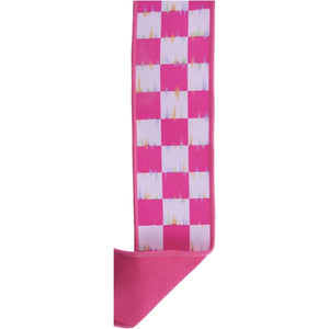 2.5" Bold Antique Fused Check: Hot Pink (10 Yards)