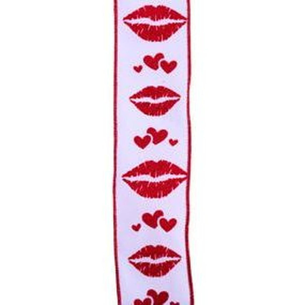 2.5" Bold Lips Ribbon: White (10 Yards)
