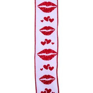 2.5" Bold Lips Ribbon: White (10 Yards)