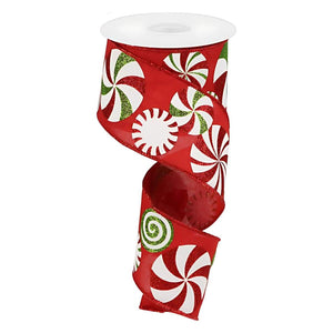 2.5" Bold Peppermint Royal Ribbon: Red (10 Yards)