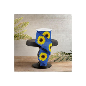 2.5" Bold Sunflower Ribbon: Navy Blue (10 Yards)
