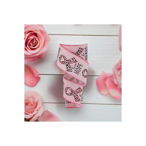 2.5" Breast Cancer Leopard Ribbon: Pale Pink (10 Yards)