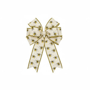 2.5" Bumble Bee Stripe Edge Ribbon: Ivory (10 Yards)
