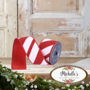 2.5" Candy Gloss Striped Ribbon: Red (10 Yards)