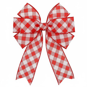 2.5" Check and Diagonal Stripe Royal Ribbon: Red (10 Yards)