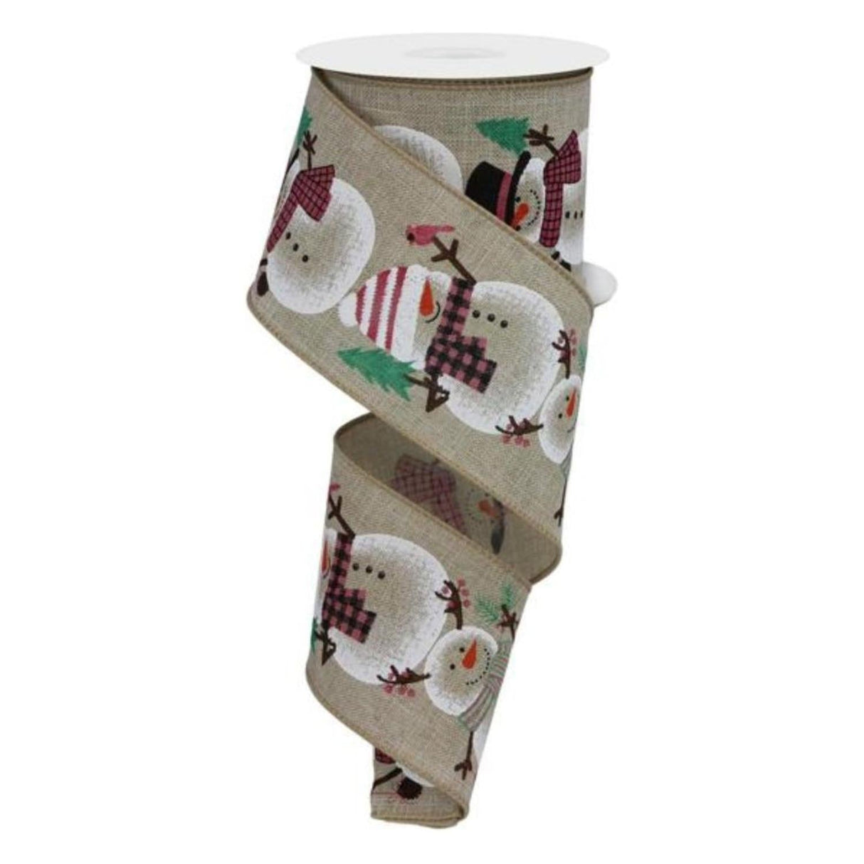 2.5" Chubby Snowman Ribbon: Natural (10 Yards)