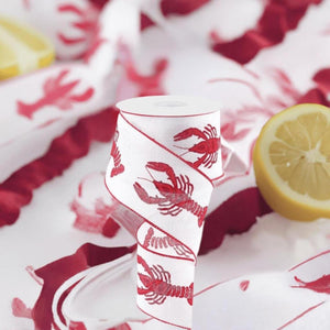 2.5" Crawfish On Royal Ribbon: White (10 Yards)