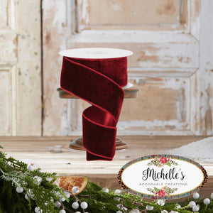 2.5" Deluxe Velvet Ribbon: Burgundy (10 Yard)