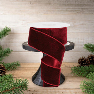 2.5" Deluxe Velvet Ribbon: Burgundy (10 Yard)