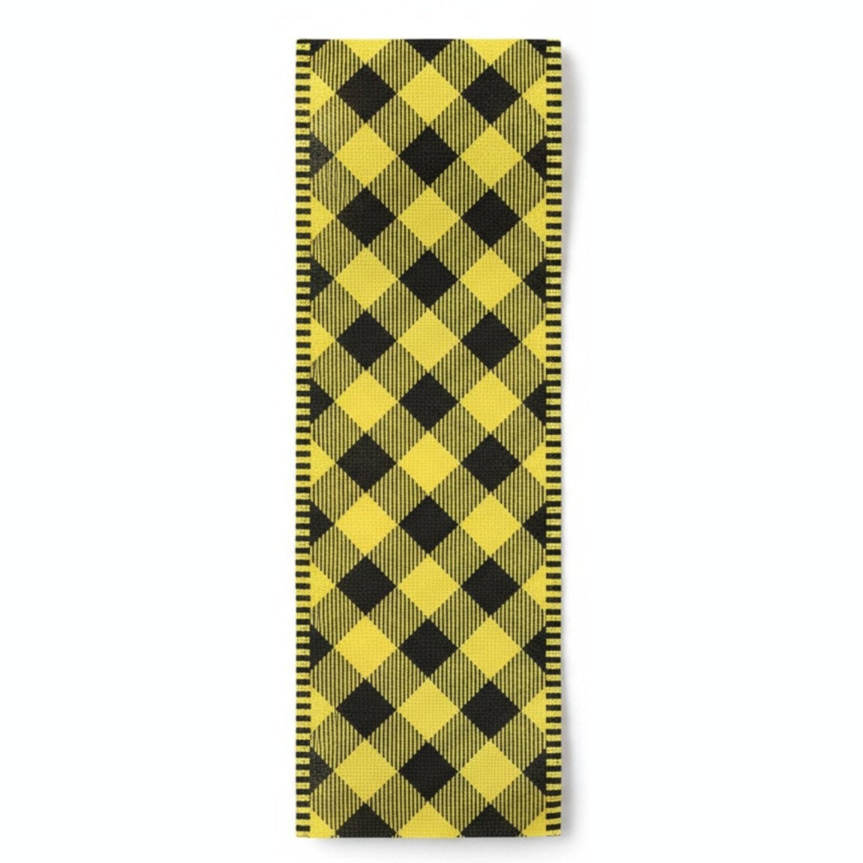 2.5" Diagonal Check on Royal Stripe Ribbon: Sun Yellow (10 Yards)