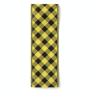 2.5" Diagonal Check on Royal Stripe Ribbon: Sun Yellow (10 Yards)