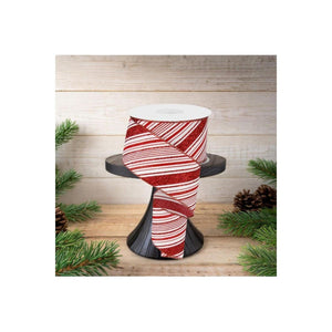 2.5" Diagonal Stripes Ribbon: Red (10 Yards)