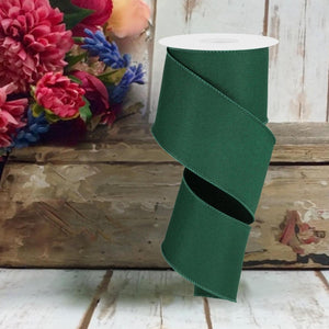 2.5" Diagonal Weave Ribbon: Hunt Green (10 Yards)