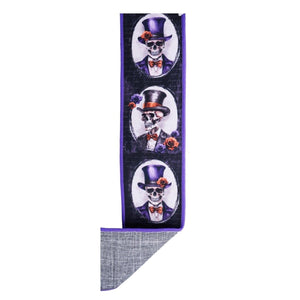 2.5" D'Lux  Skeleton Portraits Fused Ribbon: Purple (10 Yards)