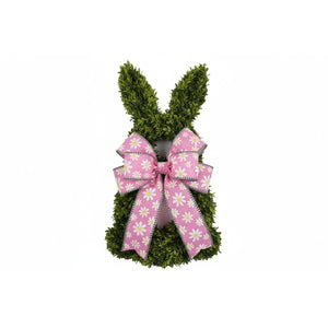 2.5" Embroidered Daisy Check Ribbon: Pink (10 Yards)