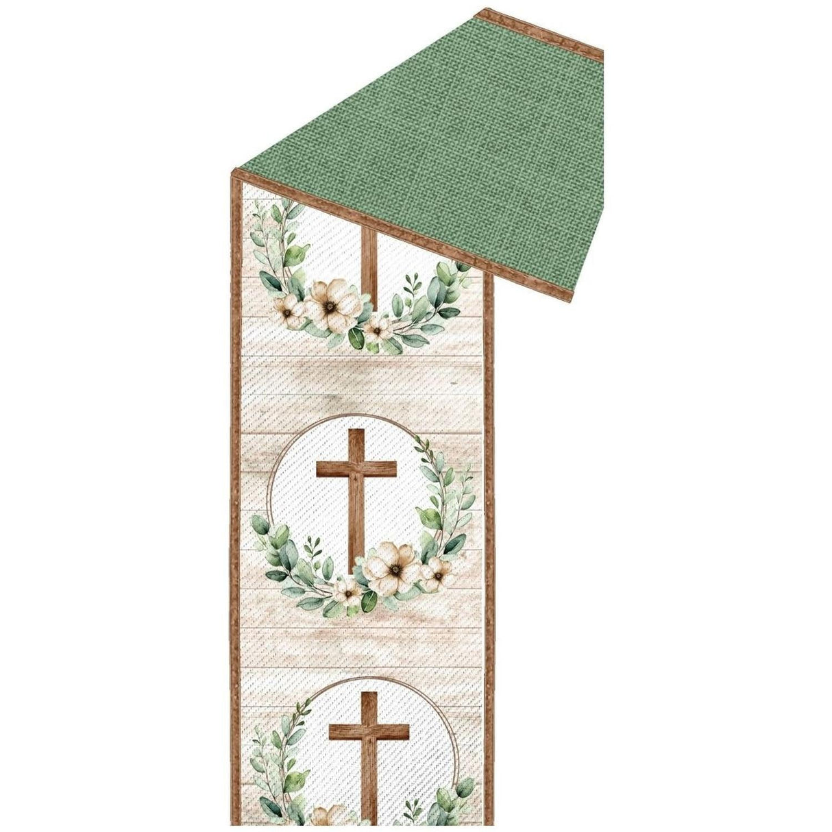 2.5" Floral Cross Ribbon: Brown (10 Yards)