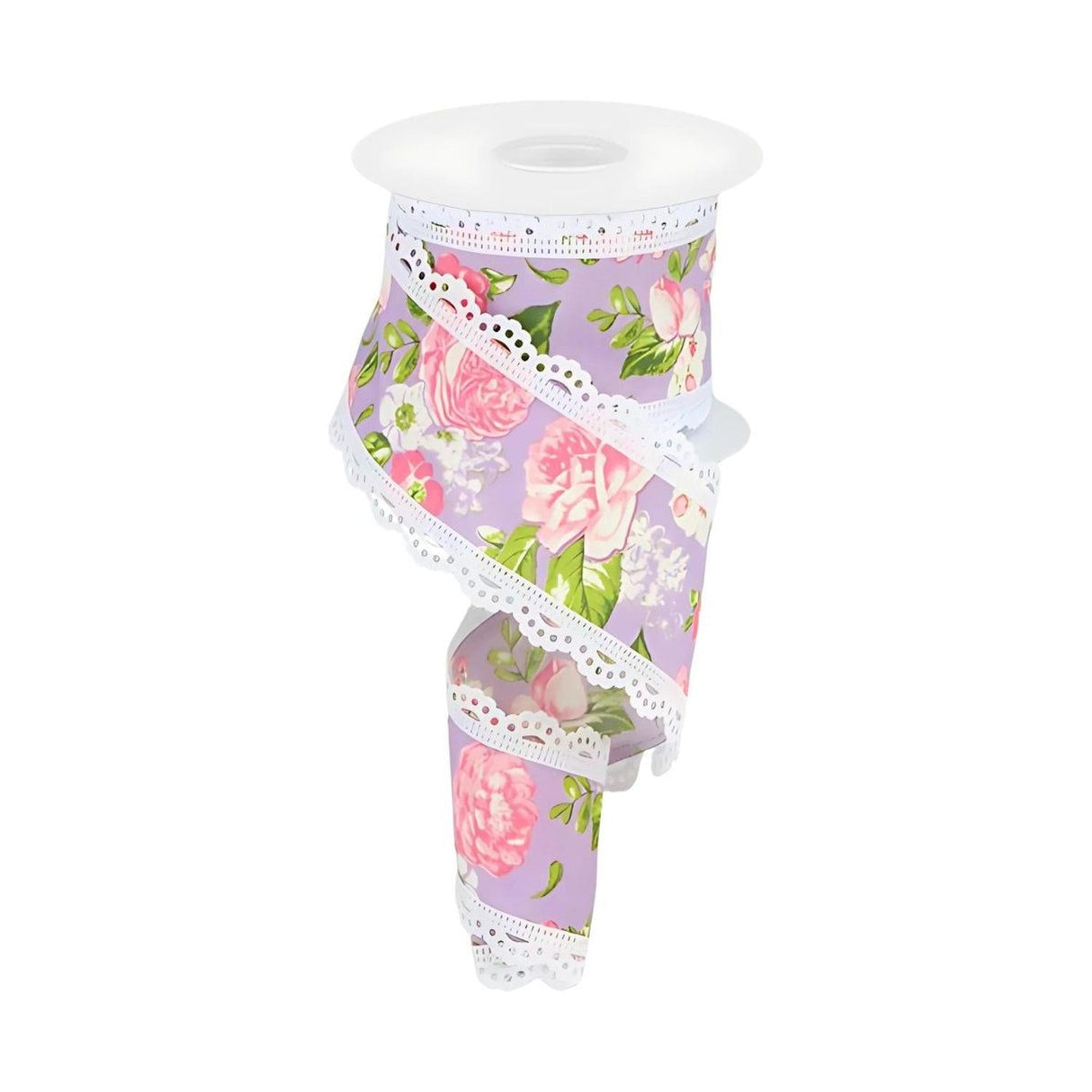 2.5" Floral Lace Ribbon: Lavender (10 Yards)