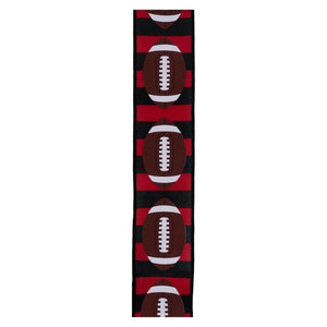 2.5" Footballs on Royal Ribbon: Red/Black (10 Yards)