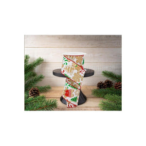 2.5" Gingerbread Cookies Ribbon: White (10 Yards)