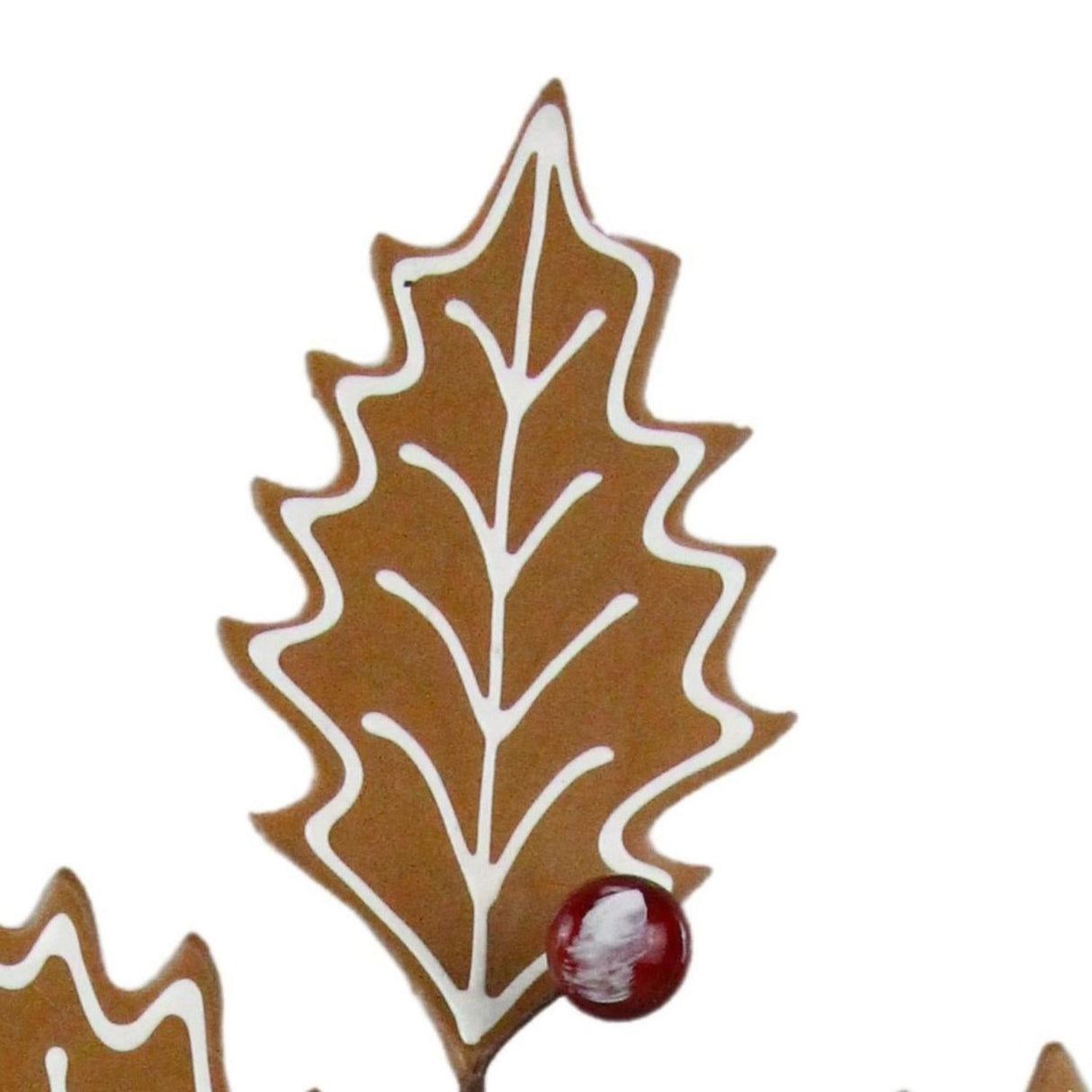 25" Gingerbread Holly Leaf Spray
