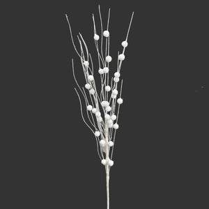 25" Glitter Ball Spray: White