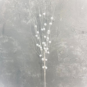 25" Glitter Ball Spray: White