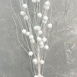 25" Glitter Ball Spray: White