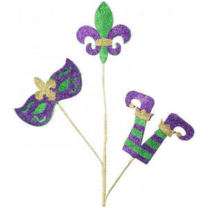 25" Glitter Eva Mardi Gras Spray