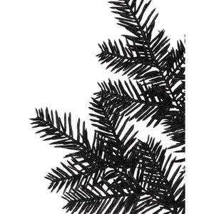 25" Glitter Hemlock Spray: Black