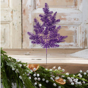 25" Glitter Hemlock Spray: Purple