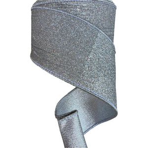 2.5" Glitter Ribbon: Silver (10 Yards)