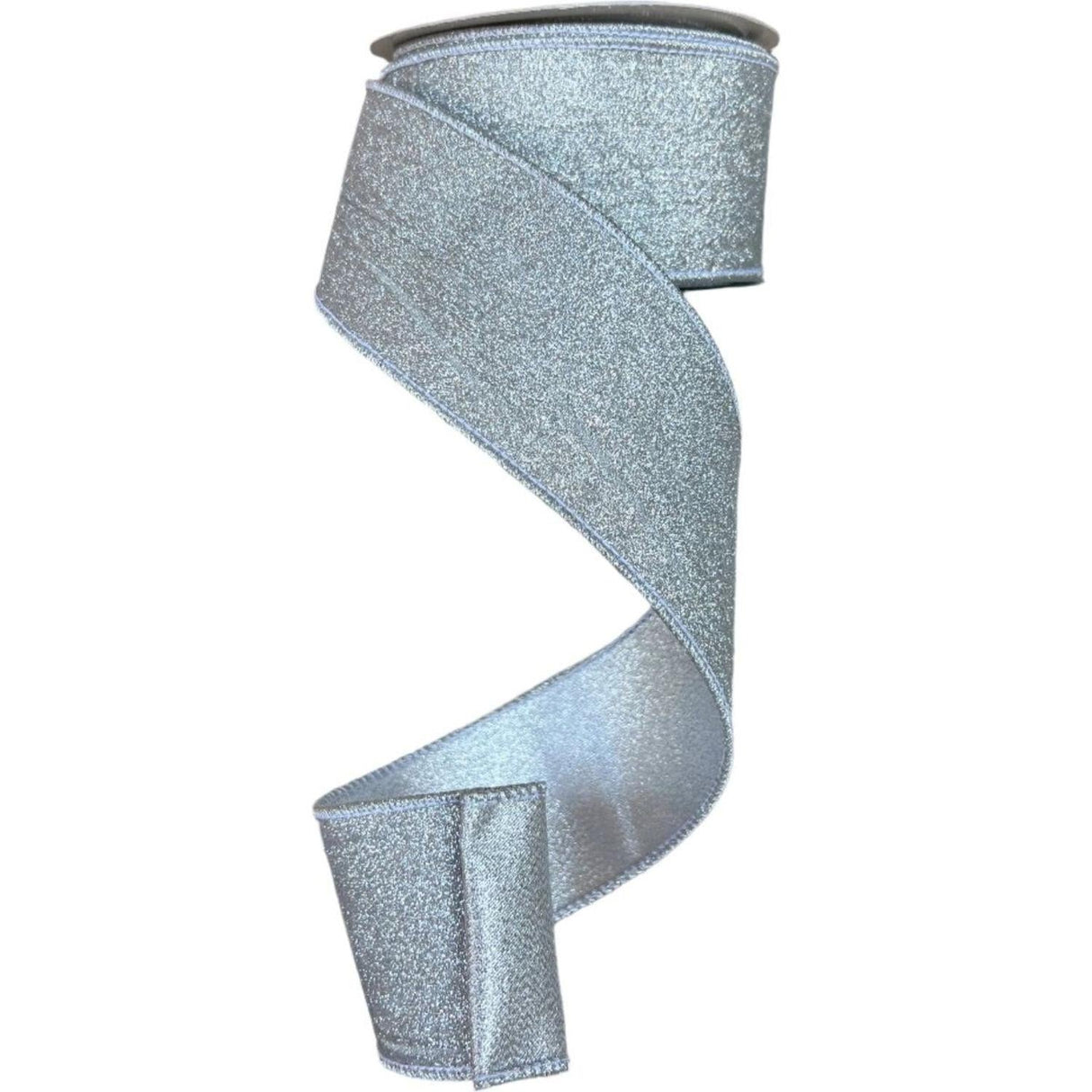2.5" Glitter Ribbon: Silver (10 Yards)