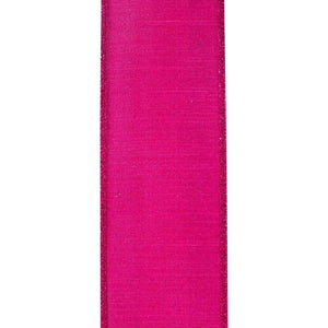2.5" Glitter Stripe Dupioni Ribbon: Fuchsia (5 Yards)