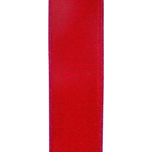 2.5" Glitter Stripe Dupioni Ribbon: Red/Fuchsia (5 Yards)