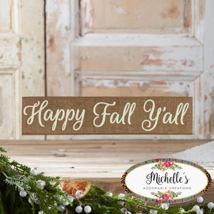 2.5" Happy Fall Yall Ribbon: Tan (10 Yards)