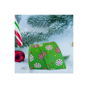 2.5" Hard Candy Ribbon: Green (10 Yards)
