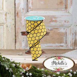 2.5" Honeycomb Ribbon: Yellow (10 Yards)