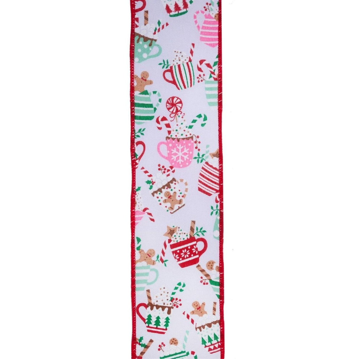 2.5" Hot Cocoa Mugs Ribbon: White (10 Yards)