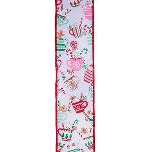 2.5" Hot Cocoa Mugs Ribbon: White (10 Yards)