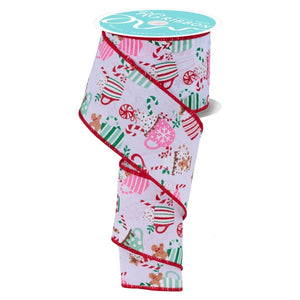 2.5" Hot Cocoa Mugs Ribbon: White (10 Yards)