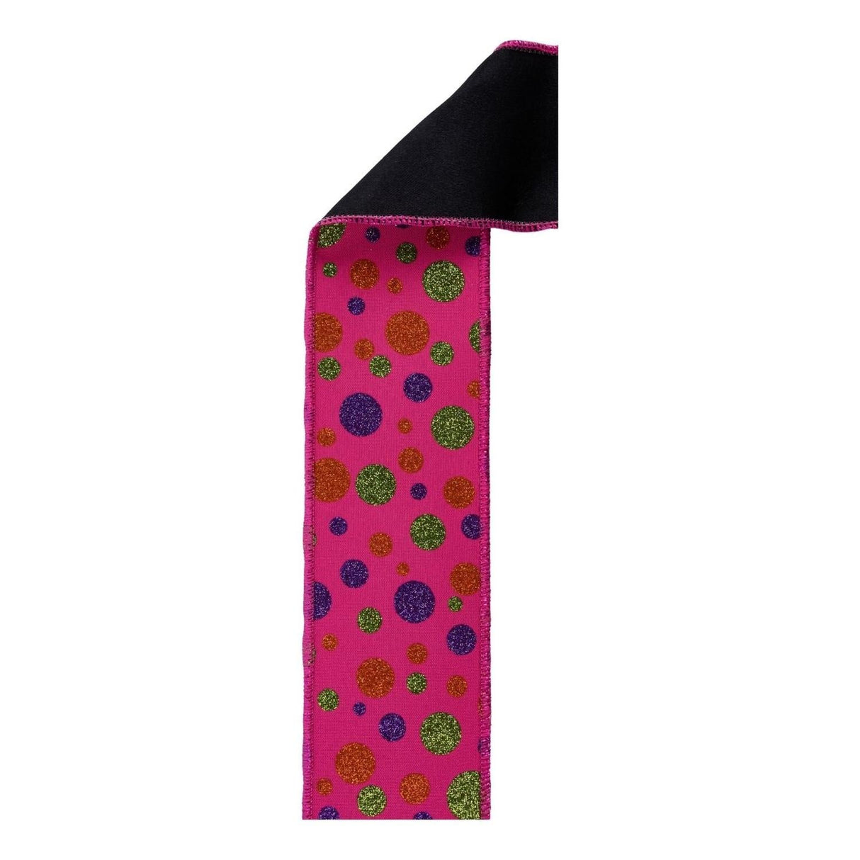 2.5 in Glitter Polka Dot Fused Ribbon: Hot Pink (10 Yards)