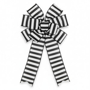 2.5" Medium Horizontal Striped Ribbon: Black/White (10 Yard)