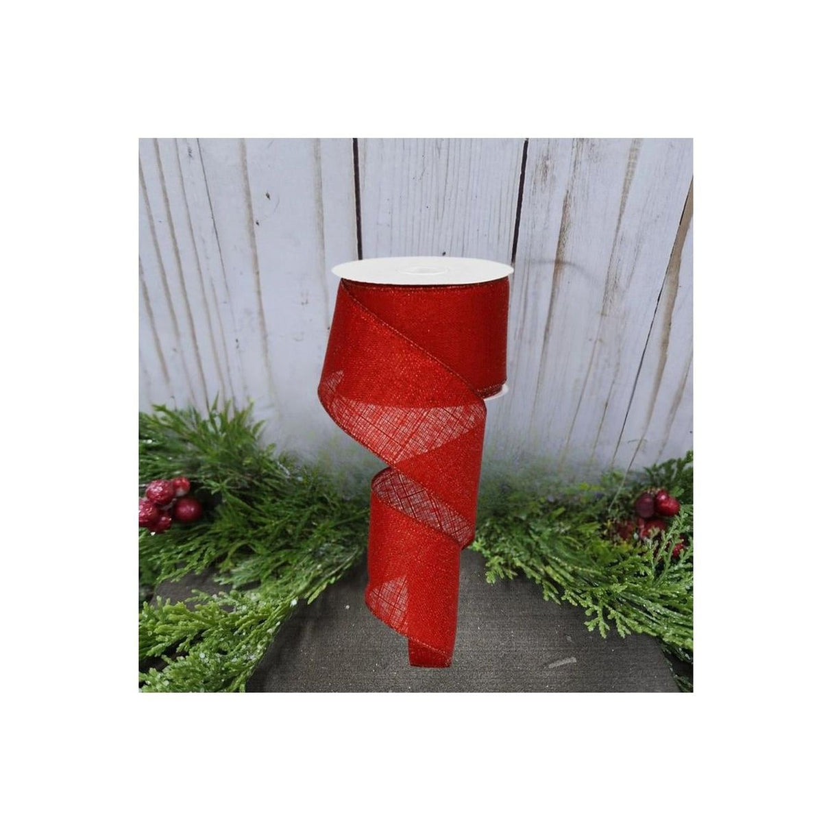 2.5" Metallic Royal Canvas Ribbon: Red (10 Yards)