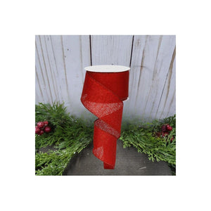 2.5" Metallic Royal Canvas Ribbon: Red (10 Yards)